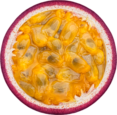 Passion fruit slice isolated